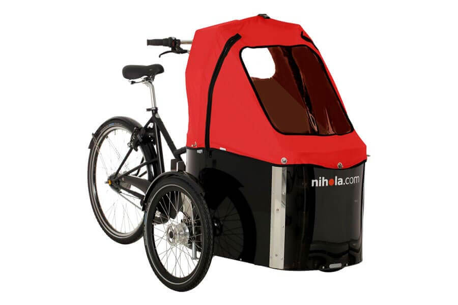 das Lastenrad Nihola Family in Farbe rot