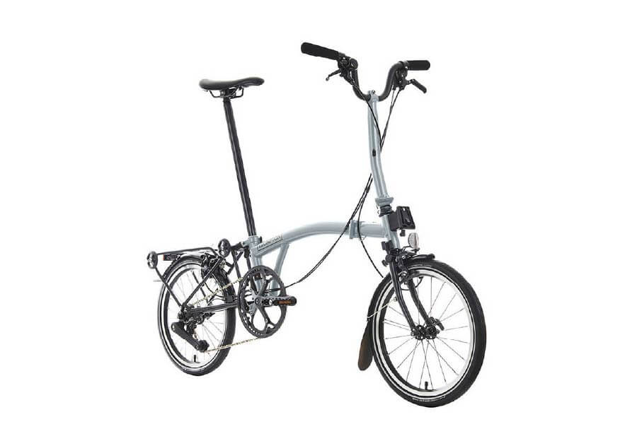 das Fahrrad Brompton P Line in Farbe lunar ice