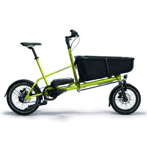 Yoonit Electric in Farbe misty lime mit dem Alltagskorb